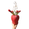 Designerski Wazon w Kształcie Truskawki + Kwiaty Jak Żywe HIT Dekoracji!