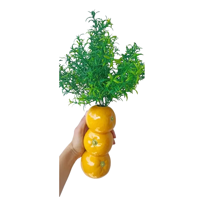 Nowoczesny Wazon w Kształcie Pomarańczy z Realistycznymi Gałązkami