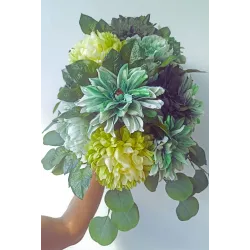 Stroik na cmentarz premium chryzantemy| Wszystkich Świętych | Stabilizowany