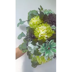 Stroik na cmentarz premium chryzantemy| Wszystkich Świętych | Stabilizowany