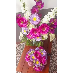 Stroik serce i bukiet do wazonu – komplet PREMIUM na cmentarz