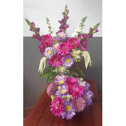 Stroik serce i bukiet do wazonu – komplet PREMIUM na cmentarz