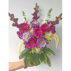 Stroik serce i bukiet do wazonu – komplet PREMIUM na cmentarz