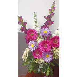 Stroik serce i bukiet do wazonu – komplet PREMIUM na cmentarz