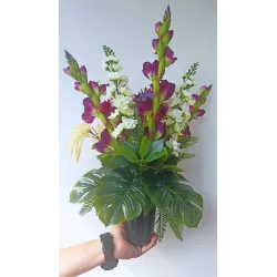 Stroik serce i bukiet do wazonu – komplet PREMIUM na cmentarz