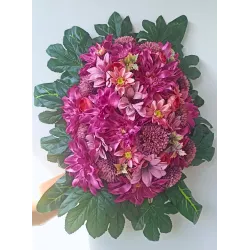 Wiązanka nagrobna fuksja rękodzieło| Wszystkich Świętych | Stabilizowany