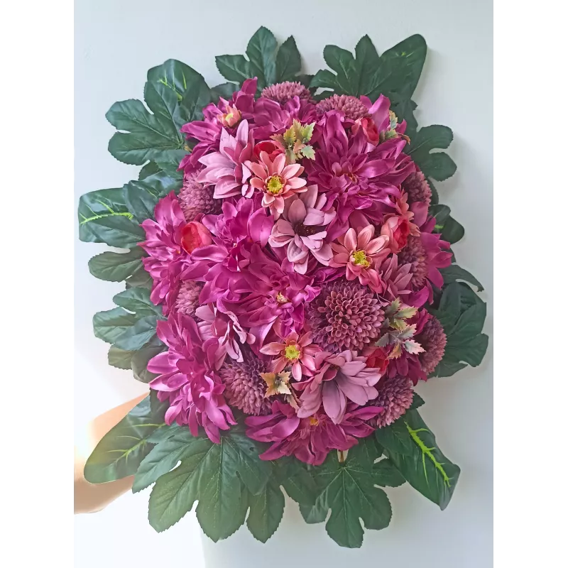 Wiązanka nagrobna fuksja rękodzieło| Wszystkich Świętych | Stabilizowany