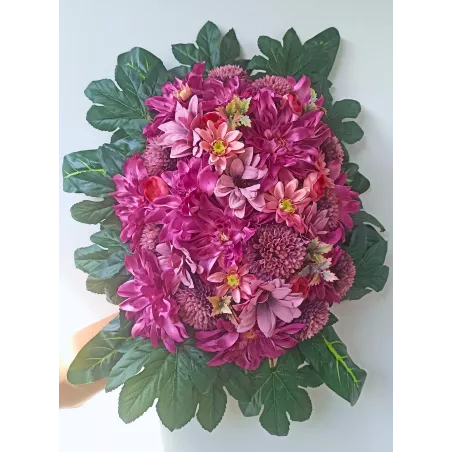 Wiązanka nagrobna fuksja rękodzieło| Wszystkich Świętych | Stabilizowany