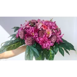 Wiązanka nagrobna fuksja rękodzieło| Wszystkich Świętych | Stabilizowany