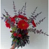 Stroik serce i bukiet do wazonu czerwony – komplet 3-częściowy PREMIUM na cmentarz