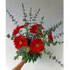 Stroik serce i bukiet do wazonu czerwony – komplet 3-częściowy PREMIUM na cmentarz
