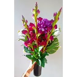 Stroik serce i bukiet do wazonu – komplet PREMIUM na cmentarz