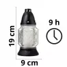 Znicz szklany 19 cm biały • czas palenia ok. 9 h • polski produkt