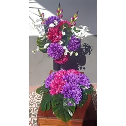 Stroik serce i bukiet do wazonu – komplet PREMIUM na cmentarz