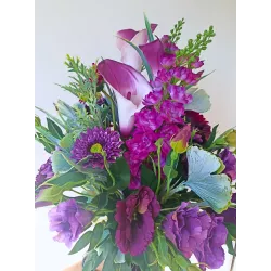 Komplet nagrobny PREMIUM 3-częściowy bukiety jak żywe + znicz na cmentarz