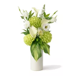 Bukiet do wazonu na cmentarz – stabilizowany – kalle, eustomy, chryzantemy