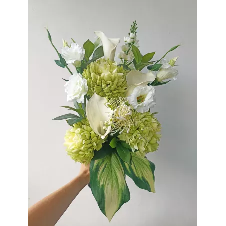 Bukiet do wazonu na cmentarz – stabilizowany – kalle, eustomy, chryzantemy