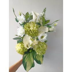 Bukiet do wazonu na cmentarz – stabilizowany – kalle, eustomy, chryzantemy