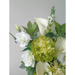 Bukiet do wazonu na cmentarz – stabilizowany – kalle, eustomy, chryzantemy