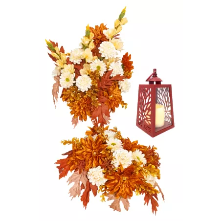 Komplet nagrobny: bukiet do wazonu + leżący 50×50 + lampion LED