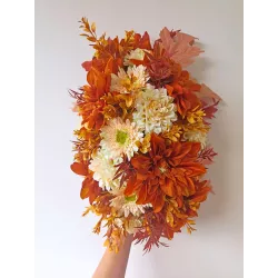 Komplet nagrobny: bukiet do wazonu + leżący 50×50 + lampion LED