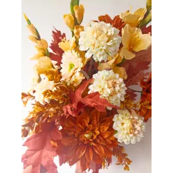 Komplet nagrobny: bukiet do wazonu + leżący 50×50 + lampion LED