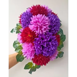 Zestaw Komplet na grób: stroik 50×40×25 + 3 znicze kula fiolet 21 cm