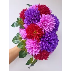 Zestaw Komplet na grób: stroik 50×40×25 + 3 znicze kula fiolet 21 cm