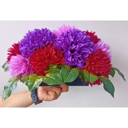 Zestaw Komplet na grób: stroik 50×40×25 + 3 znicze kula fiolet 21 cm