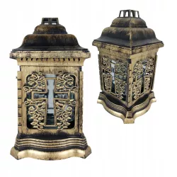 Elegancki znicz na grób w kolorze starego złota