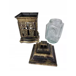 Elegancki znicz na grób w kolorze starego złota