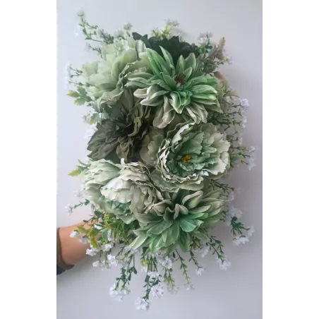 Stroik nagrobny podłużny zielono-biały - Wszystkich Świętych