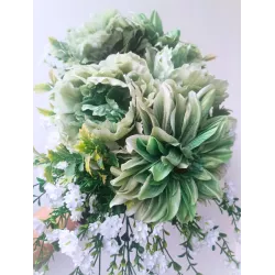 Stroik nagrobny podłużny zielono-biały - Wszystkich Świętych