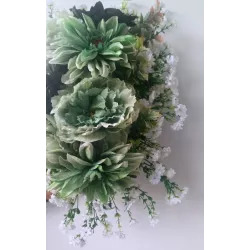 Stroik nagrobny podłużny zielono-biały - Wszystkich Świętych