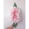 Wiązanka na grób stroik na cmentarz sztuczne kwiaty ecru róż