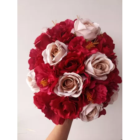 Stroik nagrobny – róże czerwone, gotowy na Wszystkich Świętych