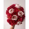Stroik nagrobny – róże czerwone, gotowy na Wszystkich Świętych