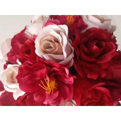 Stroik nagrobny – róże czerwone, gotowy na Wszystkich Świętych