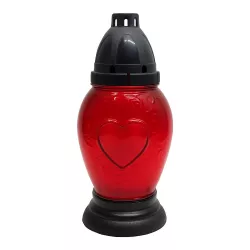 Znicz serce – czerwony, z ornamentem