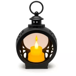 Lampion Latarenka 15 cm Czarny – Świeca LED na Baterie