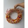 Wieniec rattanowy na drzwi z suszonych naturalnych kwiatów duży 40cm