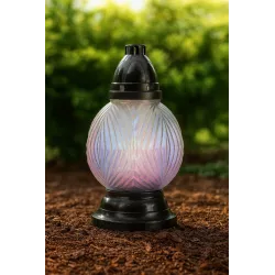 Duży znicz kula szklany 32cm różowo-fioletowy