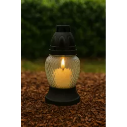 Znicz szklany czarno-biały...