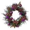 Wieniec bożonarodzeniowy 60 cm – fiolet naturalne dodatki, rękodzieło