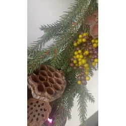 Wieniec bożonarodzeniowy 60 cm – fiolet naturalne dodatki, rękodzieło