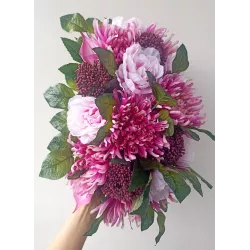 Stroik Nagrobny | Wiązanka | Chryzantemy | Różowy | Wszystkich Świętych