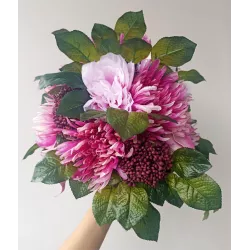 Stroik Nagrobny | Wiązanka | Chryzantemy | Różowy | Wszystkich Świętych