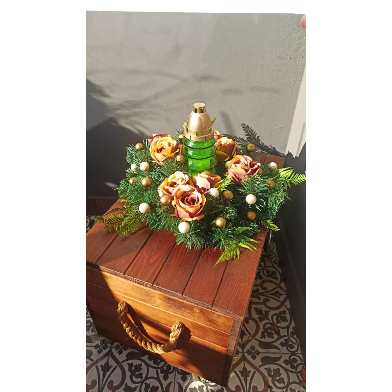 Stroik Świateczny Boże Narodzenie Bożonarodzeniowy Na Grób Cmentarz Pomnik