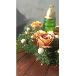 Stroik Świateczny Boże Narodzenie Bożonarodzeniowy Na Grób Cmentarz Pomnik