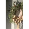 Wieniec wianek bożonarodzeniowy 60 cm eko jutowy na drzwi ze skrzatem
